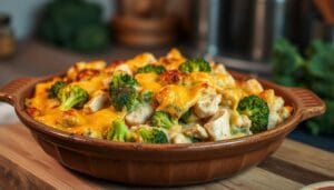 The Best Damn Creamy Chicken Broccoli Casserole with Cheese