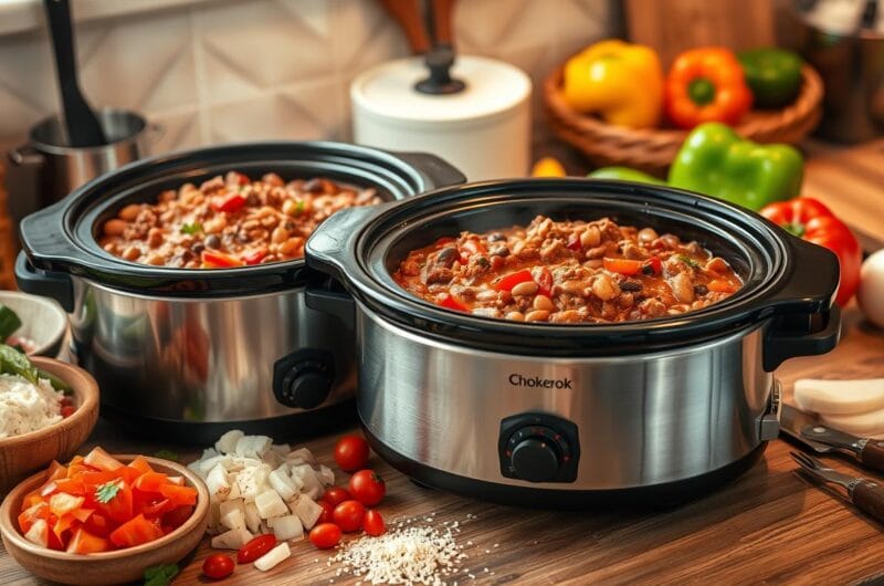 Easy Slow Cooker Chili with Beans and Ground Beef