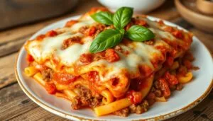 Classic Baked Ziti Recipe with Ground Beef and Cheese