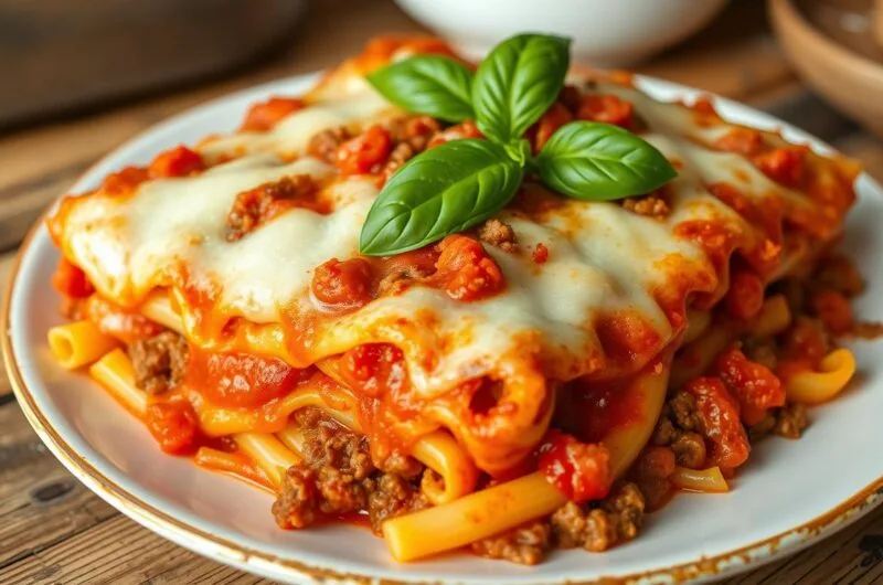 Classic Baked Ziti Recipe with Ground Beef and Cheese