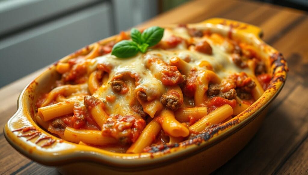 Classic Baked Ziti Recipe with Ground Beef and Cheese