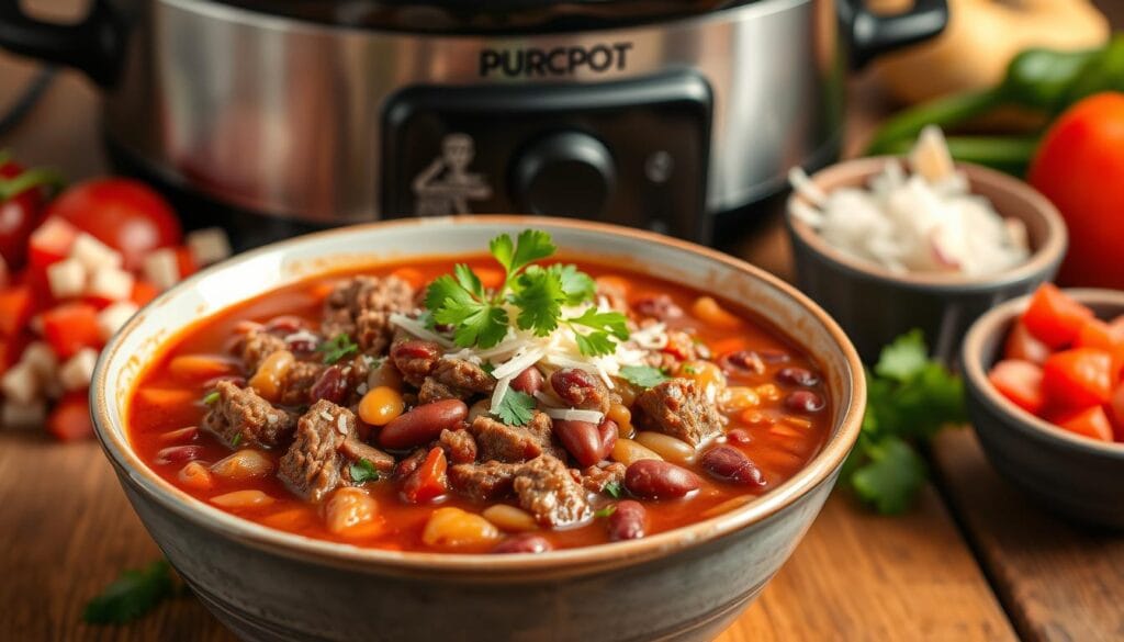 Classic Slow Cooker Chili with Beans and Ground Beef