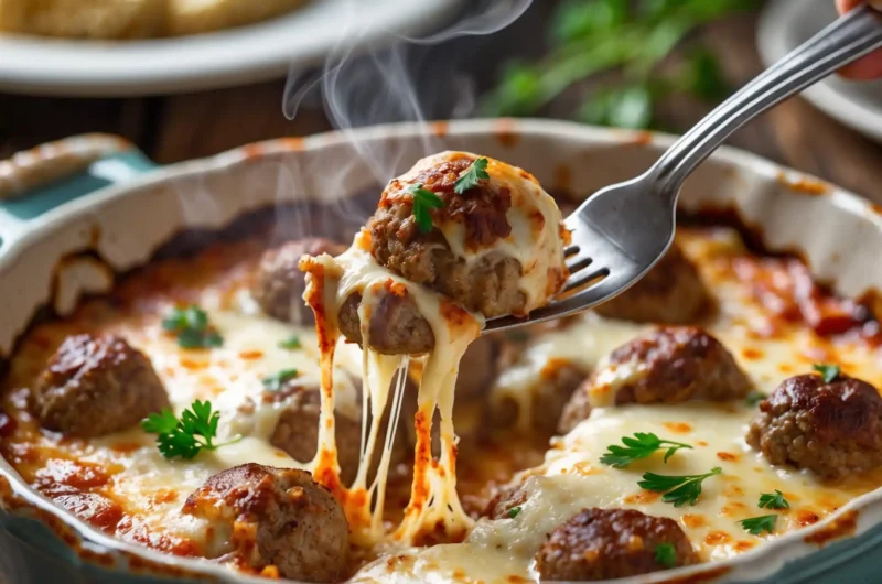 Cheesy Meatball Casserole Recipe– Easy & Delicious!