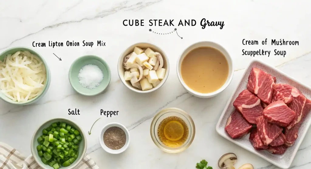 Slow Cooker Cube Steak and Gravy