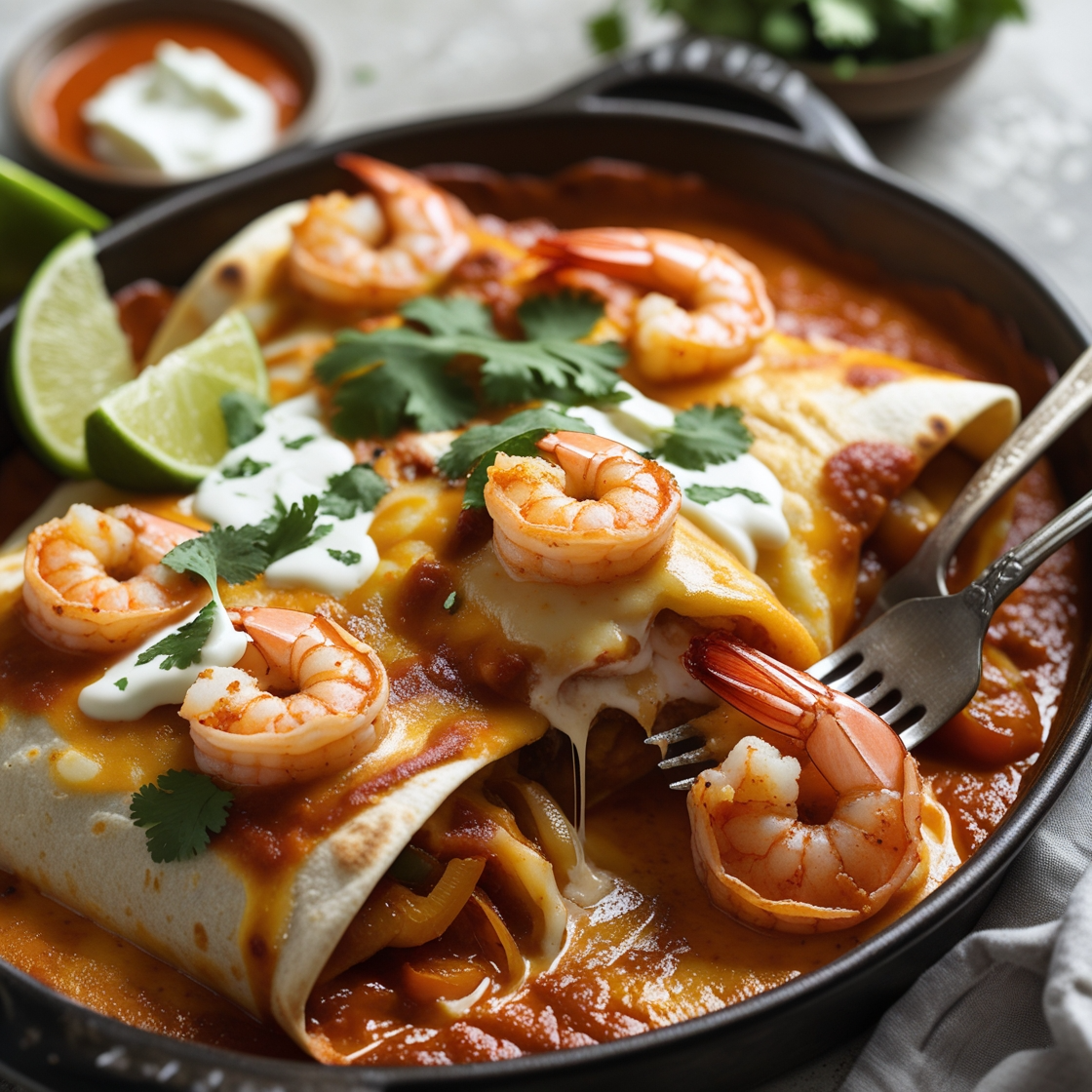 Creamy Chipotle Shrimp Enchiladas Recipe