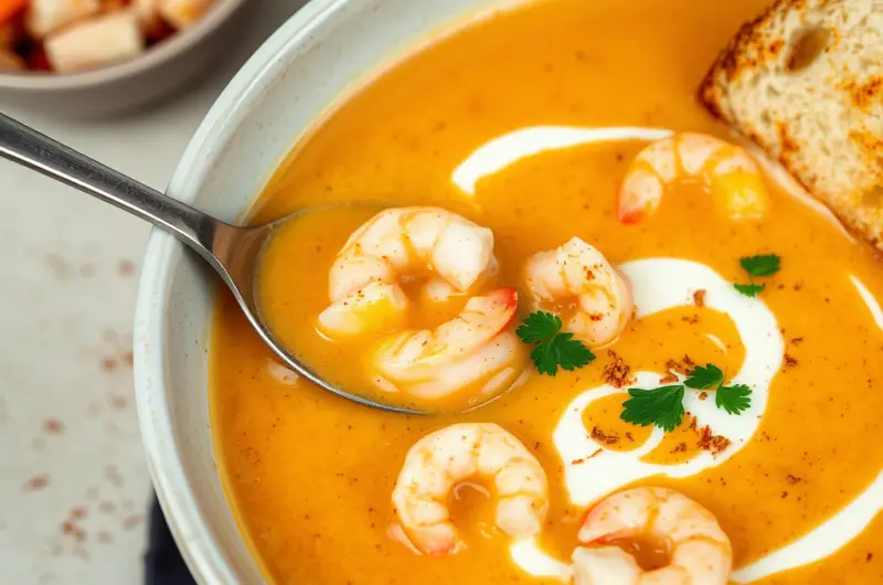 Creamy Crab and Shrimp Seafood Bisque Recipe