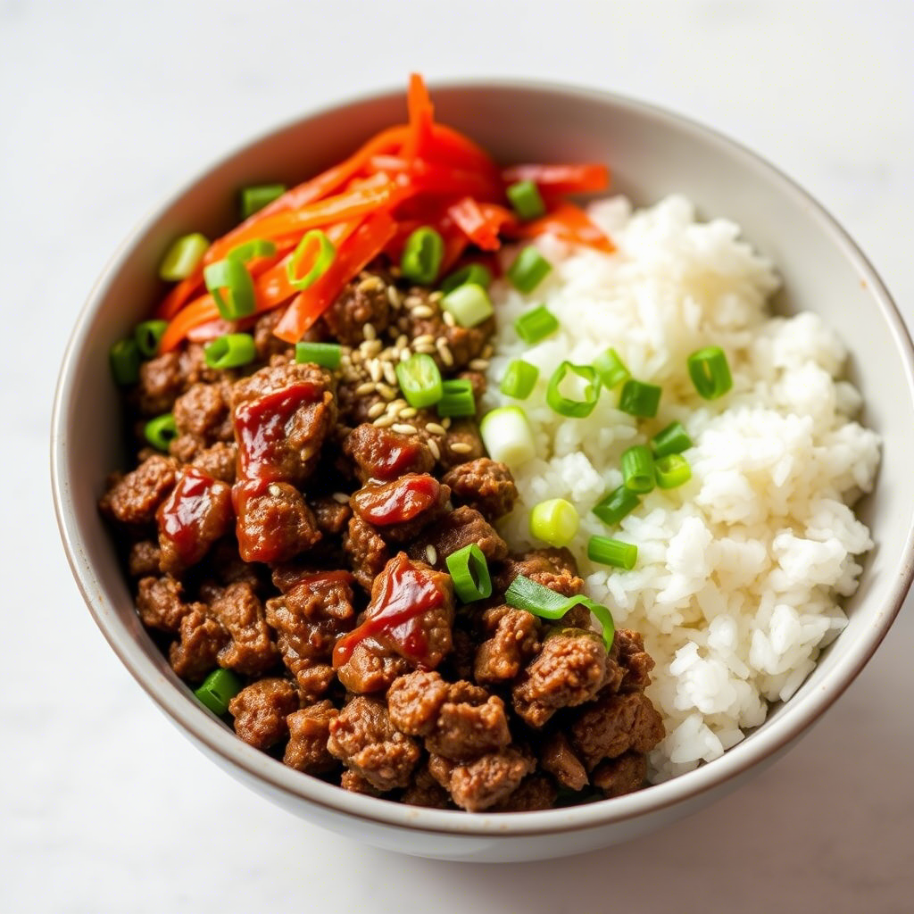 Korean Ground Beef Bowl Recipe